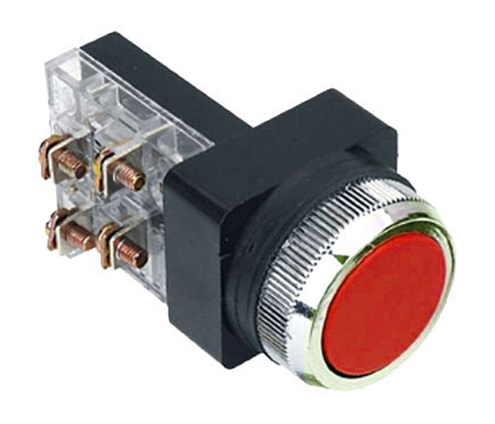 Momentum D30 Buton Çıkık Yaylı NO+NC Kırmızı MBW-31450