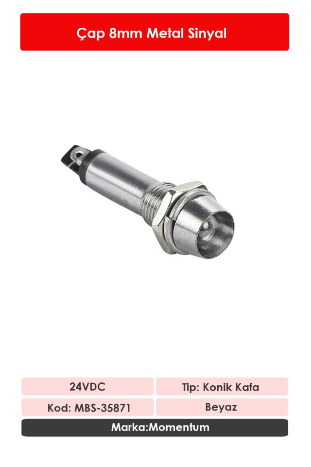 Momentum 8mm Sinyal Lambası 24VDC Beyaz MBS-35871