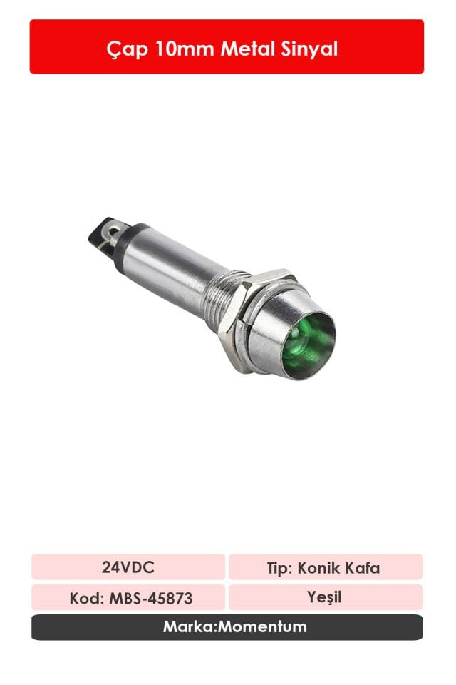 Momentum 10mm Sinyal Lambası 24VDC Yeşil MBS-45873