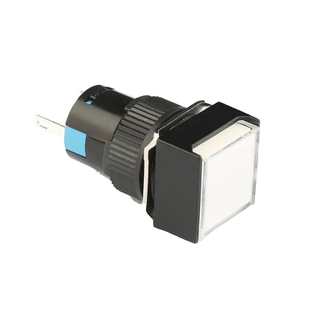 Momentum D16 Işıklı Buton 24V Yaylı 1CO Kare Beyaz MBT-27211