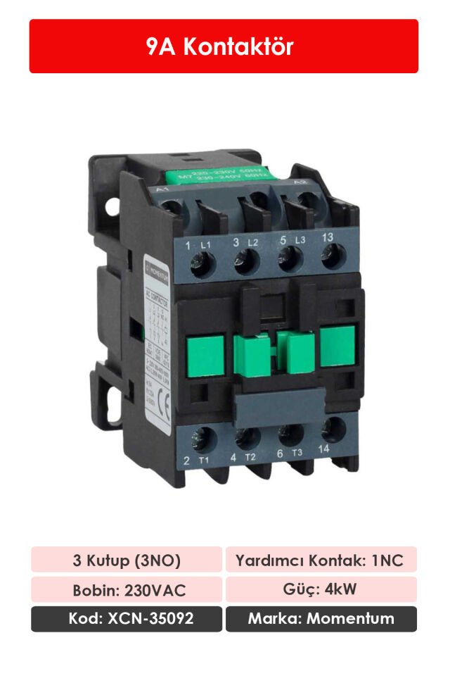 Momentum Kontaktör 9A 4kW 1NC XCN-35092