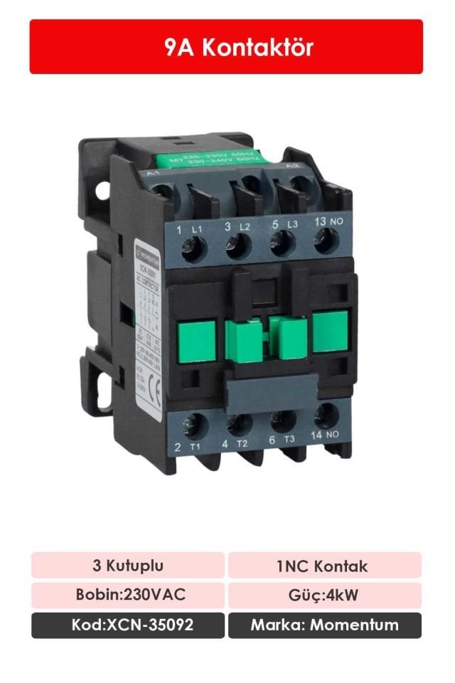 Momentum Kontaktör 9A 4kW 1NC XCN-35092