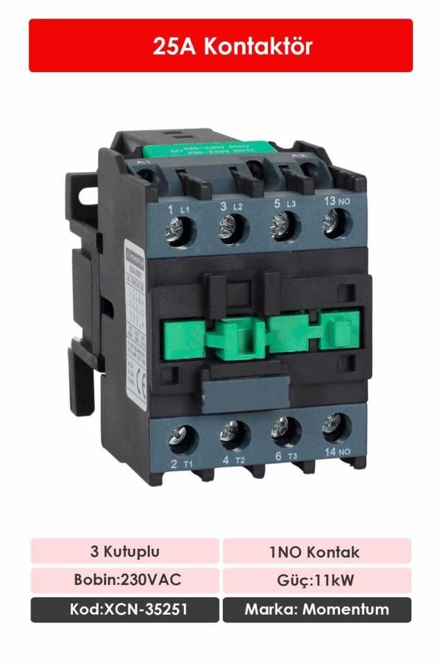 Momentum Kontaktör 25A 11kW 1NO XCN-35251