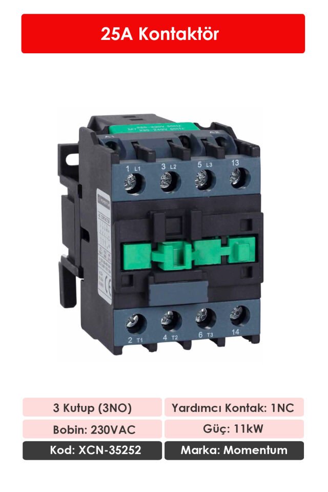 Momentum Kontaktör 25A 11kW 1NC XCN-35252