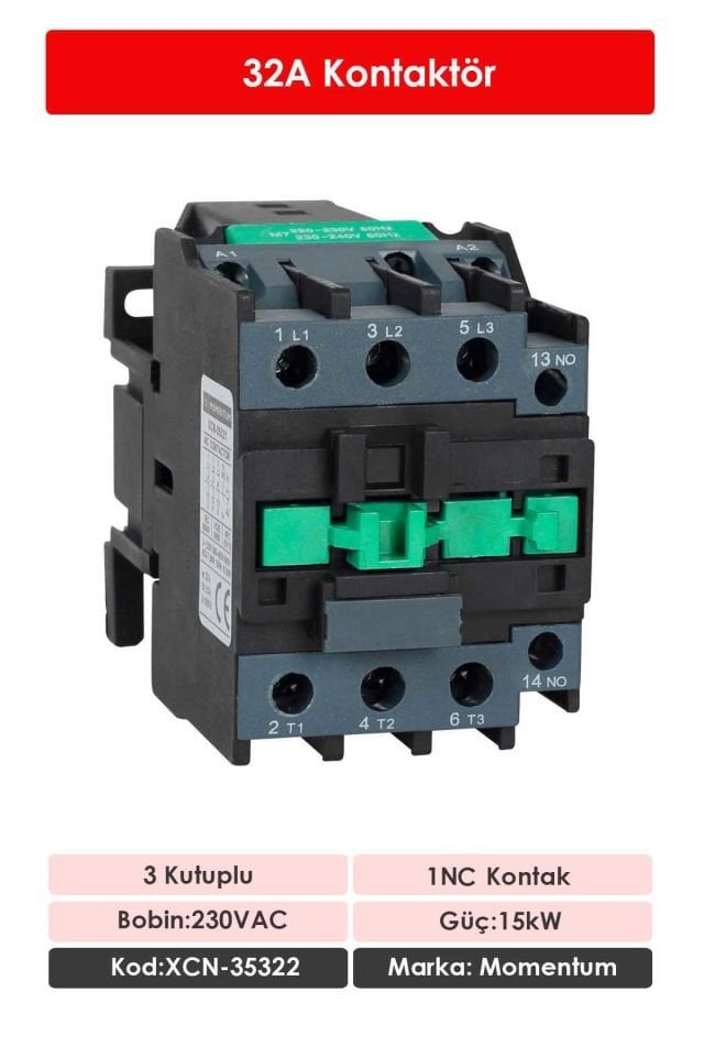 Momentum Kontaktör 32A 15kW 1NC XCN-35322