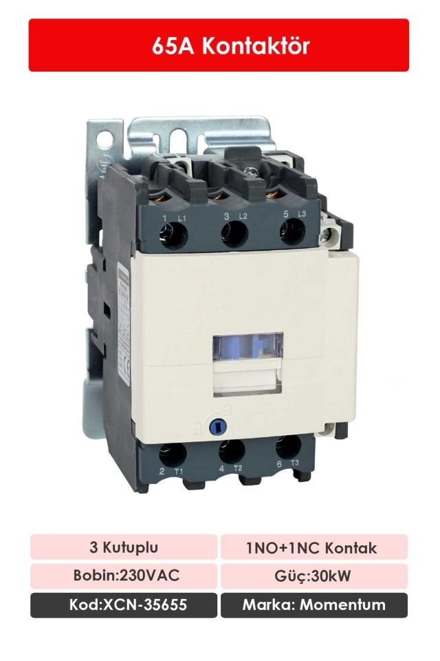 Momentum Kontaktör 65A 30kW 1NO+1NC XCN-35655
