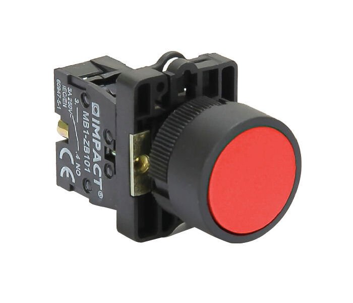 Impact 22mm Yaylı Buton Kırmızı NC MB3-EA420
