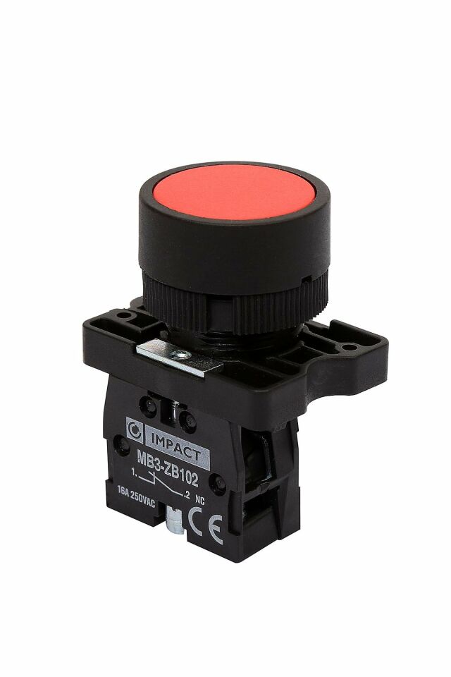 Impact 22mm Yaylı Buton Kırmızı NC MB3-EA420