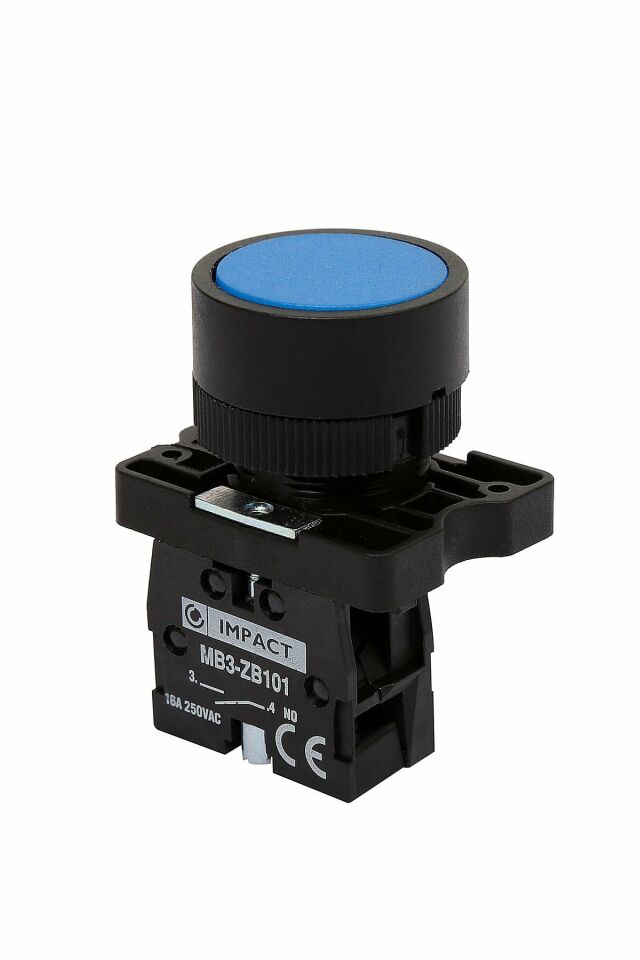 Impact 22mm Yaylı Buton Mavi NO MB3-EA610
