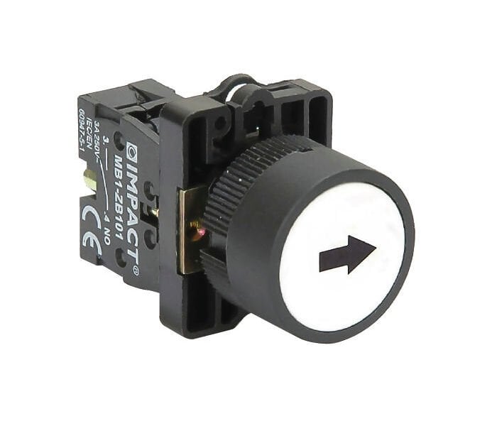 Impact 22mm İşaretli Yaylı Buton Beyaz NO MB3-EA112