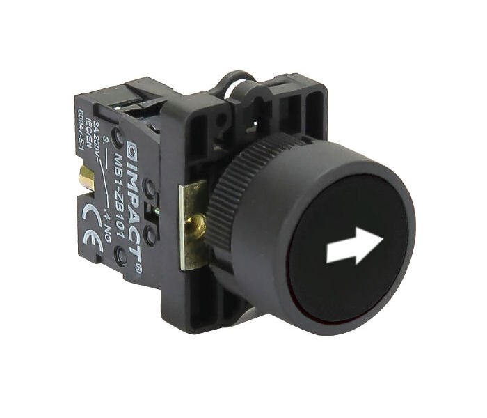 Impact 22mm İşaretli Yaylı Buton Siyah NO MB3-EA212