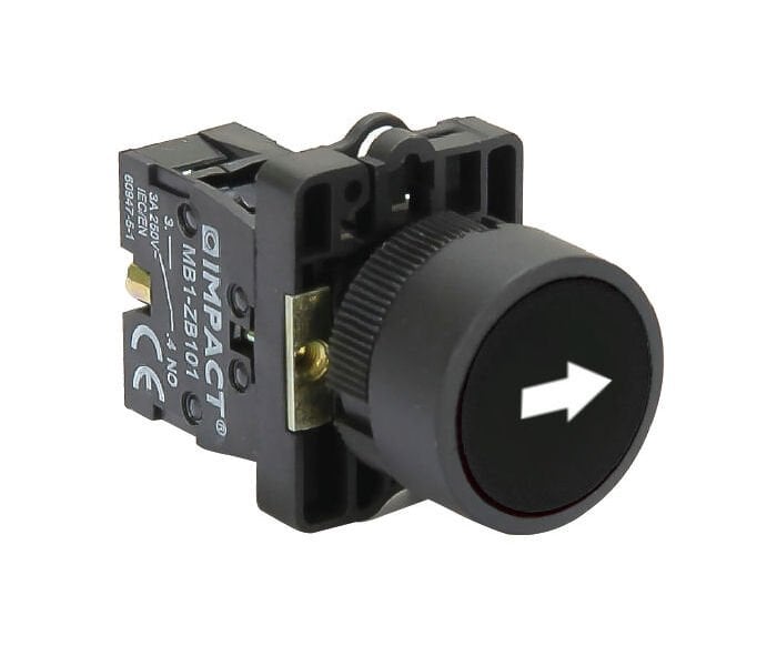 Impact 22mm İşaretli Yaylı Buton Siyah NO MB3-EA212