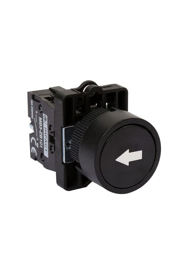 Impact 22mm İşaretli Yaylı Buton Siyah NO MB3-EA212