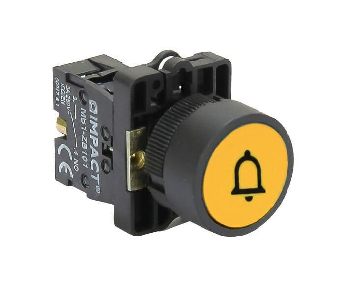Impact 22mm İşaretli Yaylı Buton Sarı NO MB3-EA514
