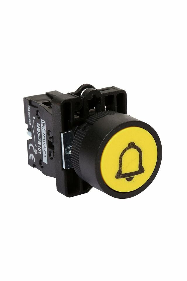 Impact 22mm İşaretli Yaylı Buton Sarı NO MB3-EA514