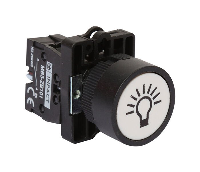 Impact 22mm İşaretli Buton Beyaz NO MB3-EA115