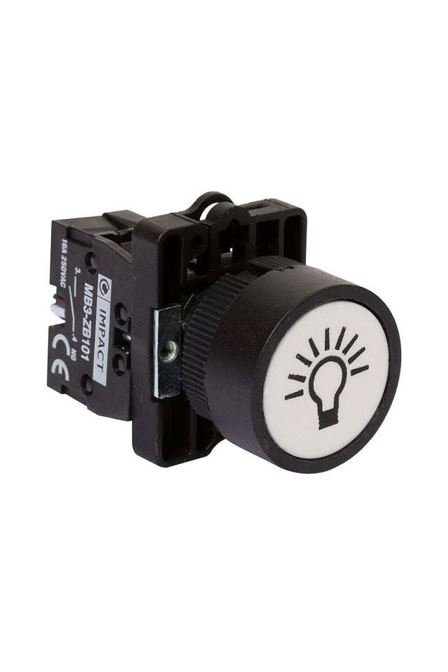 Impact 22mm İşaretli Buton Beyaz NO MB3-EA115