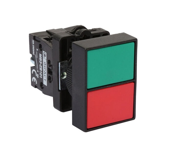 Impact 22mm İkiz Buton Kırmızı-Yeşil NO+NC MB3-EA845