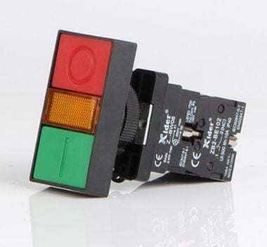 Impact 22mm Işıklı İkiz Buton Kırmızı-Yeşil NO+NC MB3-EW845
