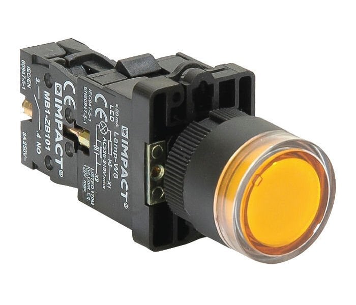 Impact 22mm Işıklı Buton Sarı NO MB3-EW651