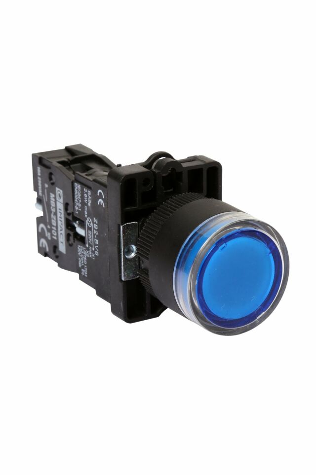 Impact 22mm Işıklı Buton Mavi NO MB3-EW661