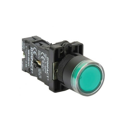 Impact 22mm Ledli Buton Yeşil NO MB3-EW731