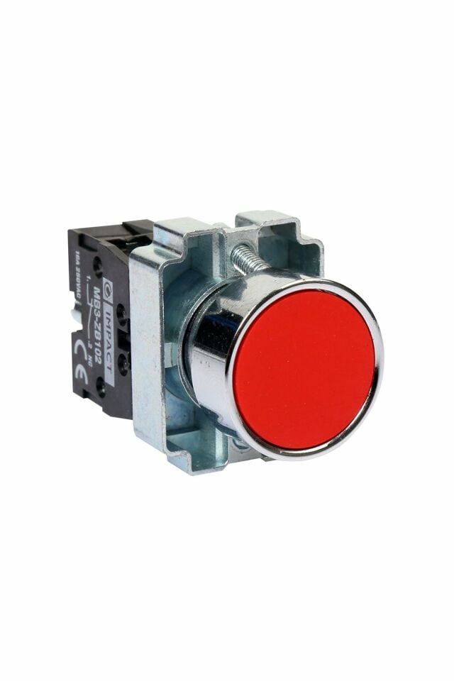 Impact 22mm Yaylı Buton Kırmızı NC MB3-BA420