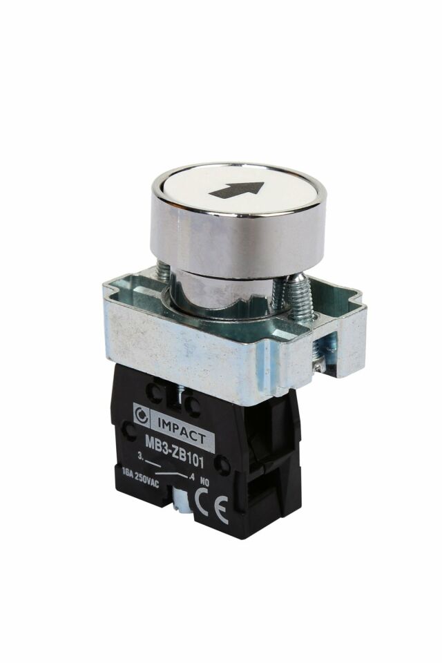 Impact 22mm İşaretli Buton Beyaz NO MB3-BA112