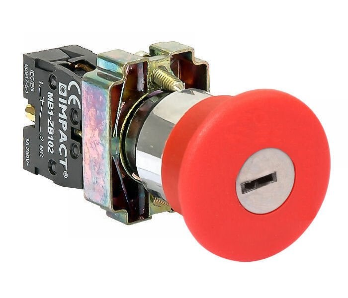 Impact 22mm Acil Stop Anahtarlı Buton NC MB3-BS142