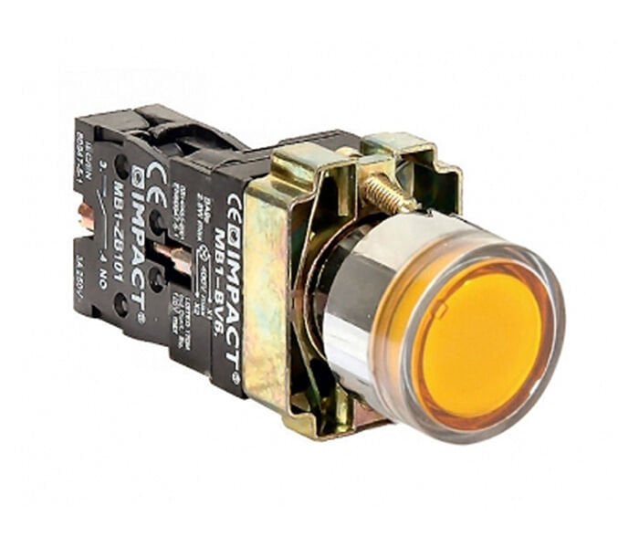 Impact 22mm Işıklı Buton Sarı NO MB3-BW651