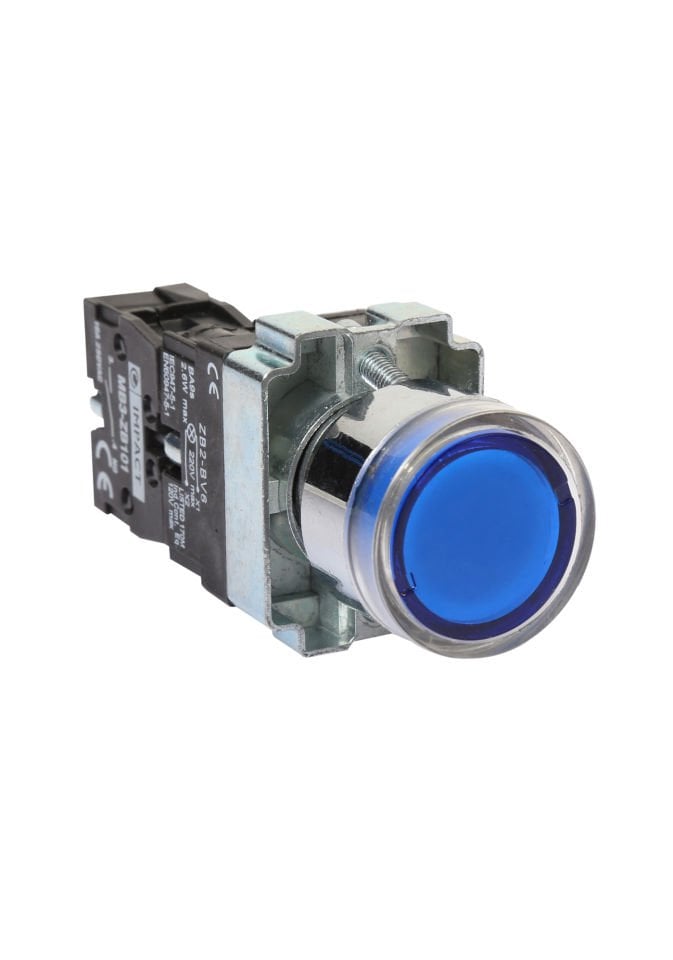 Impact 22mm Işıklı Buton Mavi NO MB3-BW661