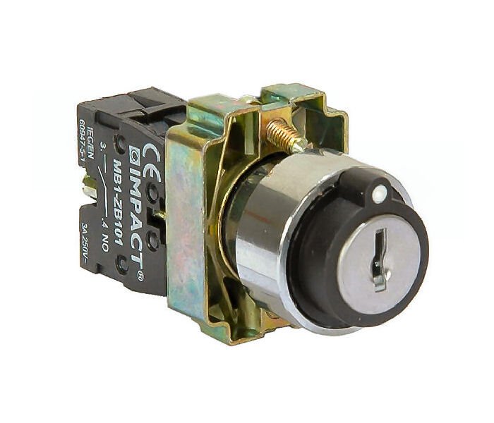 Impact 22mm Anahtarlı Buton 0-1 NO MB3-BG210