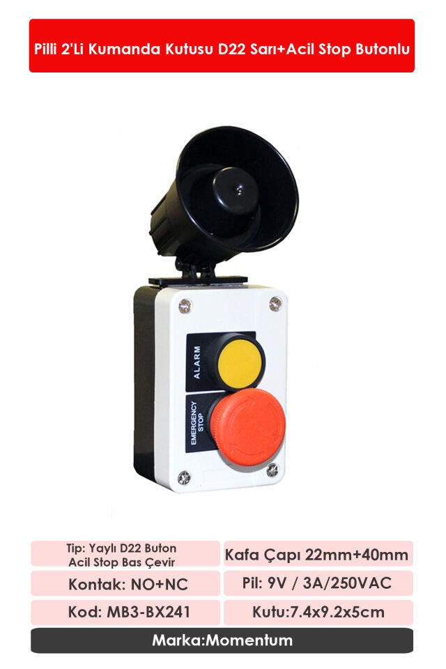 Impact Kutulu Alarm Acil Stoplu Pilli MB3-BX241