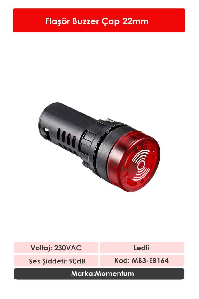 Momentum 22mm Ledli Buzzer 230VAC MB3-EB164