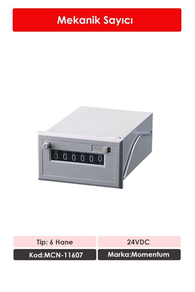 Momentum Mekanik Sayıcı Resetli 6 Hane 24VDC MCN-11607