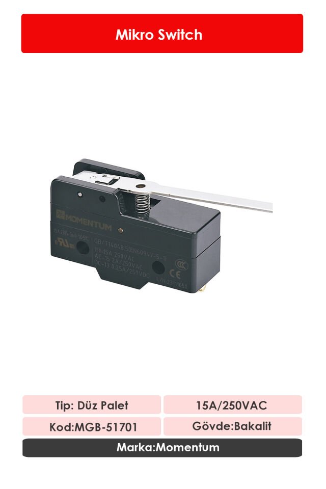 Momentum Mikro Switch Klasik Palet NO+NC MGB-51701