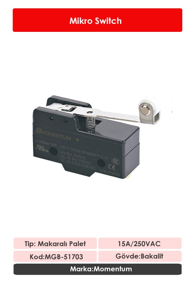 Momentum Mikro Switch Makaralı Palet NO+NC MGB-51703