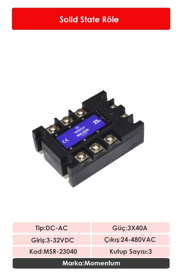 Momentum Solid State Röle DC-AC 3x40A MSR-23040