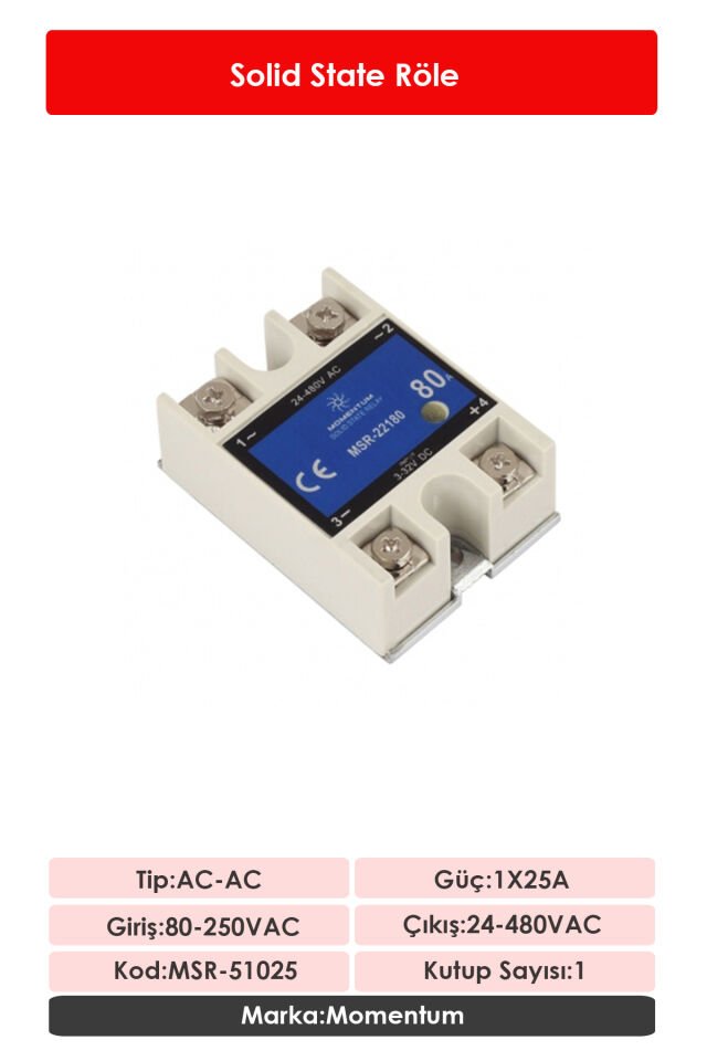 Momentum Solid State Röle AC-AC 1x25A MSR-51025