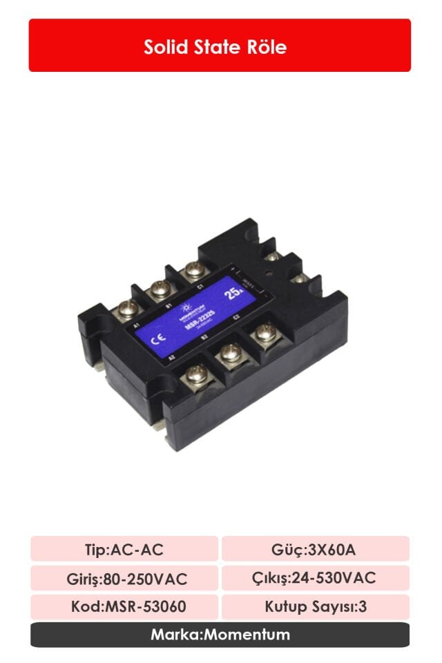 Momentum Solid State Röle AC-AC 3x60A MSR-53060