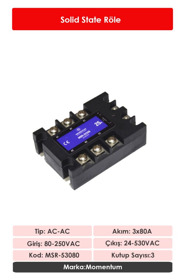 Momentum Solid State Röle AC-AC 3x80A MSR-53080