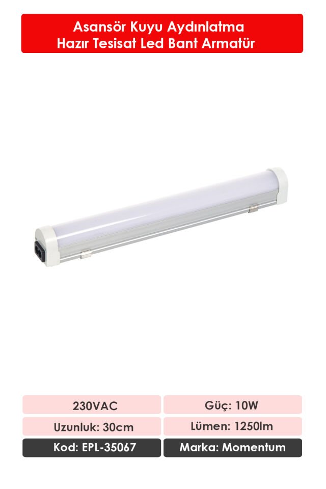 Momentum Lineer Led Armatür T10 7000K 230VAC 9W 30cm EPL-35067