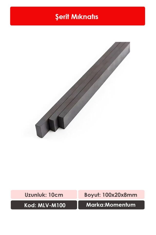 Momentum Şerit Mıknatıs 10cm/100x20x8mm MLV-M100