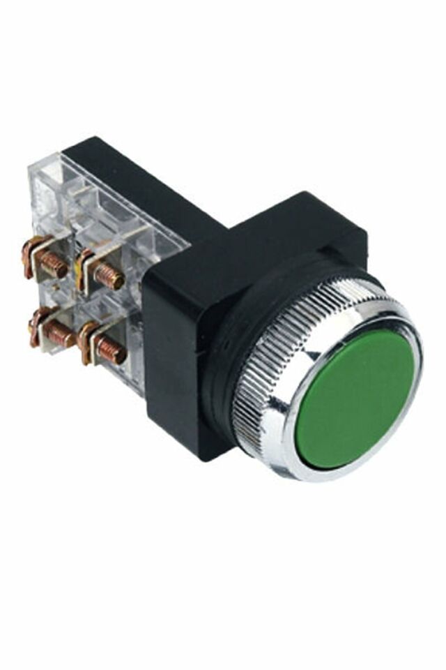 Momentum D30 Buton Çıkık Yaylı NO+NC Yeşil MBW-31350