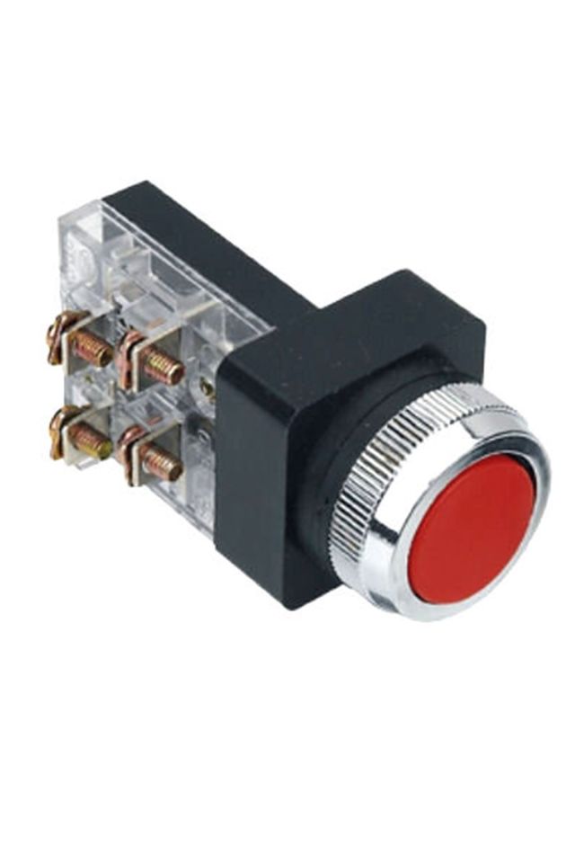 Momentum D30 Buton Çıkık Yaylı NO+NC Kırmızı MBW-31450