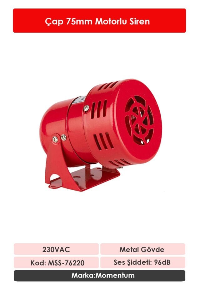 Momentum 75mm Motorlu Siren 230VAC MSS-76220