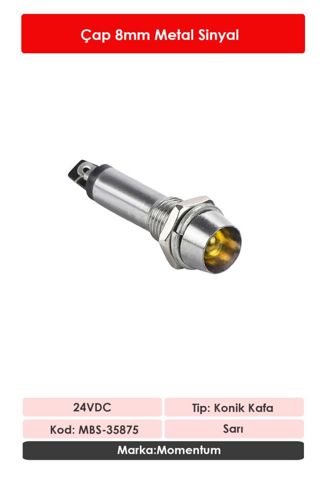 Momentum 8mm Sinyal Lambası 24VDC Sarı MBS-35875