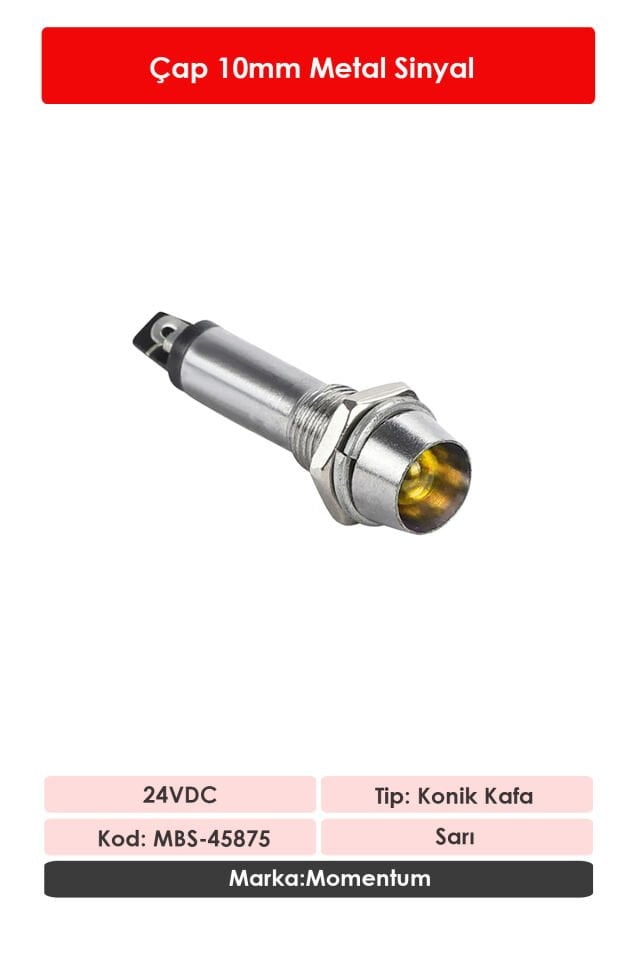 Momentum 10mm Sinyal Lambası 24VDC Sarı MBS-45875
