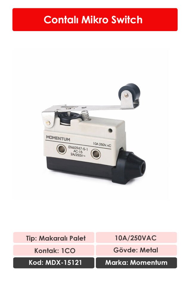 Momentum Mikro SWitch 10a/250VAC Palet Makaralı MDX-15121