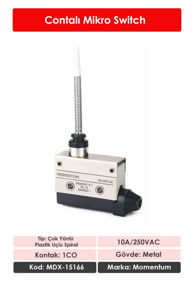 Momentum Mikro SWitch 10a/250VAC Spiral Uç MDX-15166